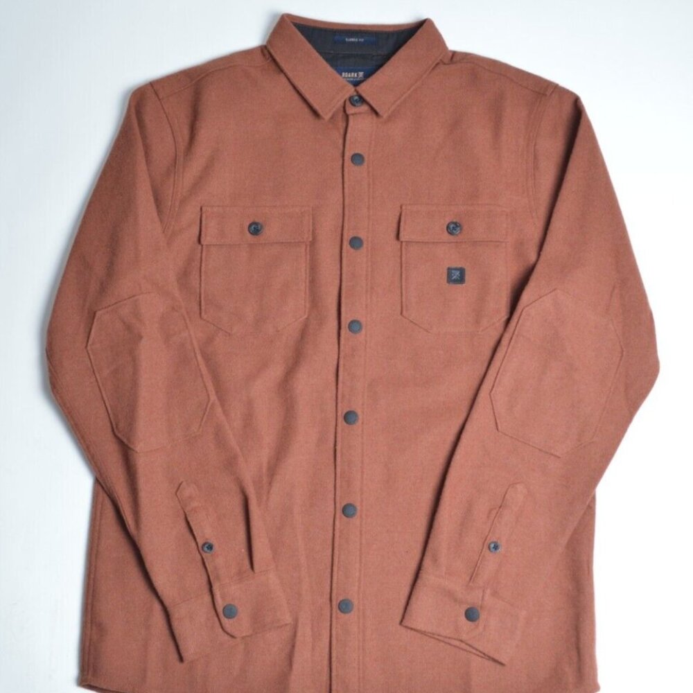 Roark Mens Nordsman Shirt, Size Large, Red Wine